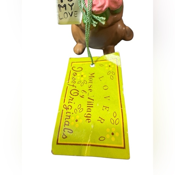 Vintage Josef Orig. ROMANTIC  MOUSE  FLOWER BOUQUET “To My Love” JAPAN 2.5” - Picture 3 of 13